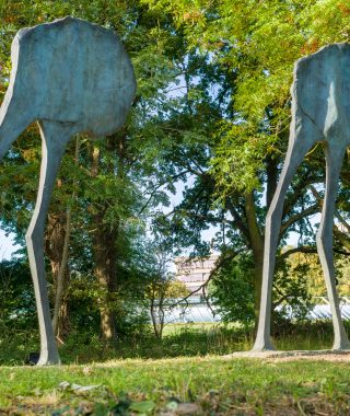 Sainsbury Centre Sculpture Park Elisabeth Frink Mirage I and II. ©Andy Crouch 2018