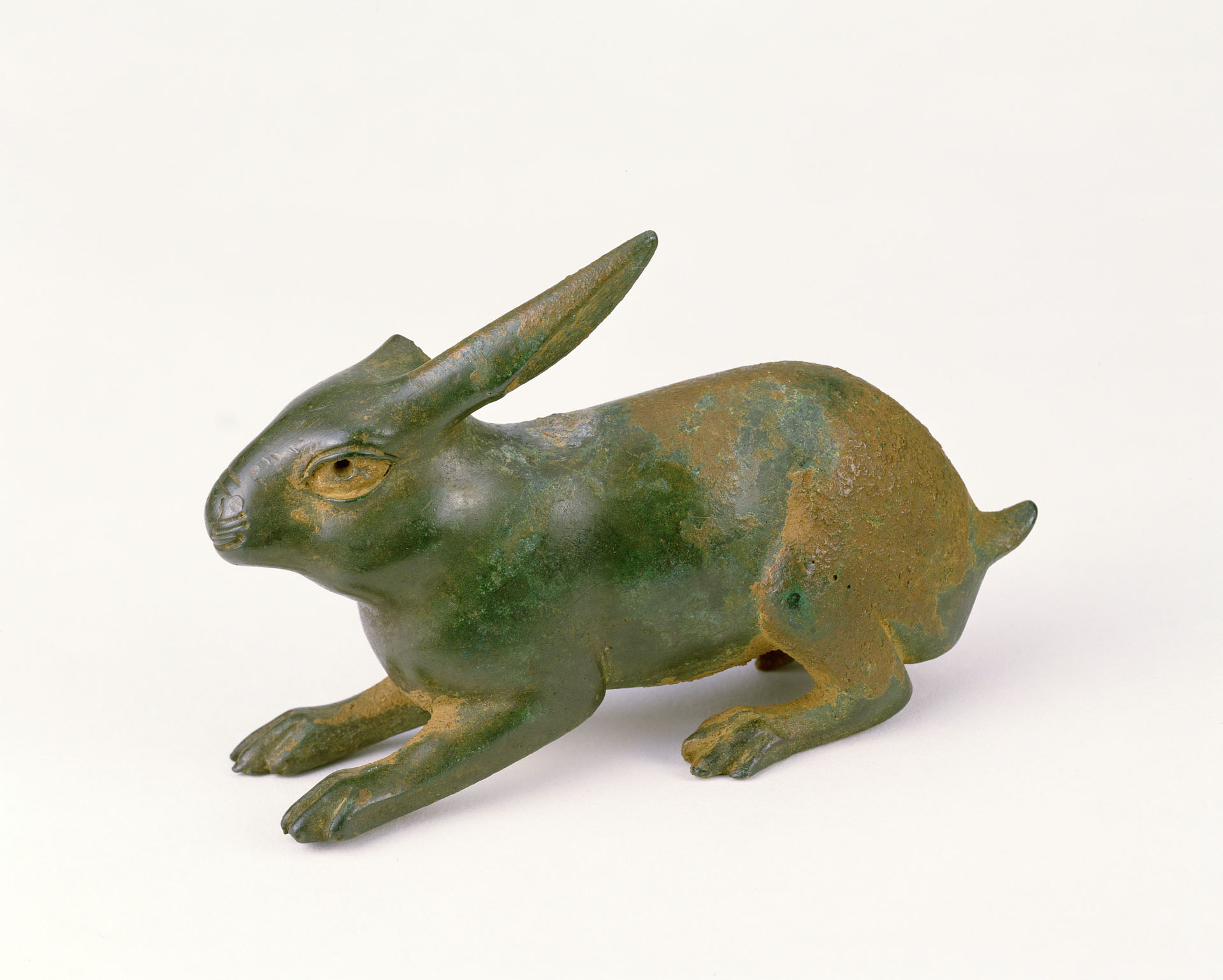 Bronze Solid Brass Baltic Amber Figurine Rabbit Hare with Balls Miniature 