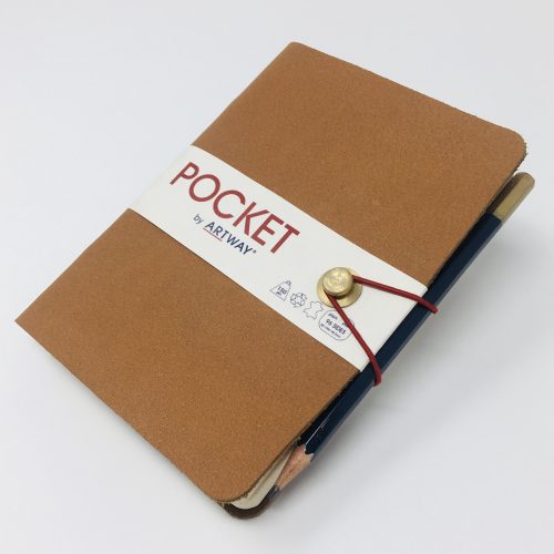 Pocket Leather Bound Sketchbook with Pencil