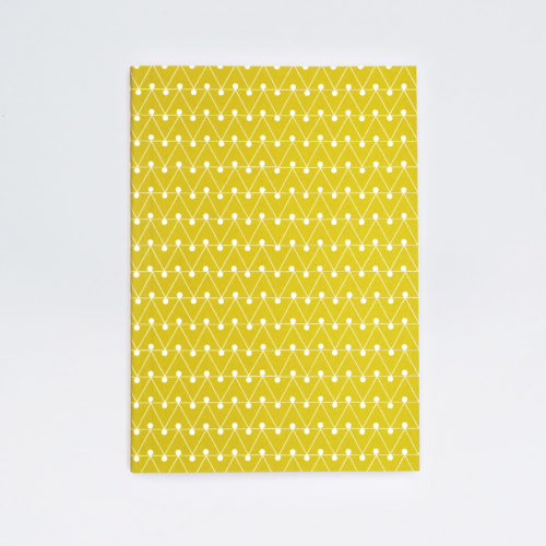 A5 Layflat Notebook ruled pages - Dash print in Leaf Green