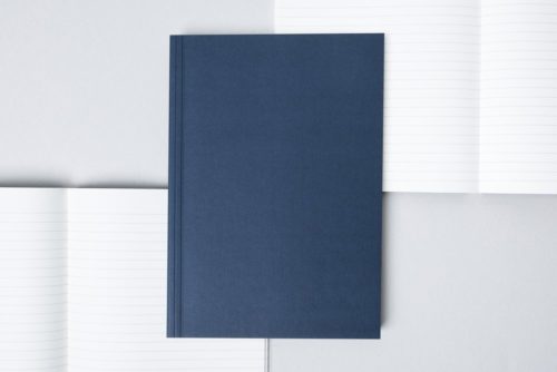 A5 Layflat Notebook ruled pages - Navy & Otti Rust