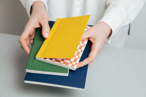 A6 Layflat Pocket Notebook dotted pages - Mustard & Otti Rust