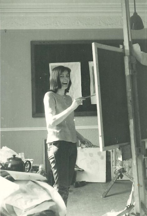 Mary Webb, painting studio, Newcastle, 1962