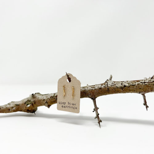Gold Tiny Bone Earrings