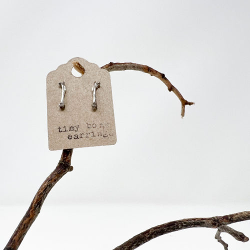 Silver Tiny Bone Earrings