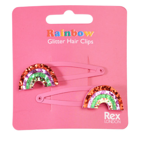 Glitter Rainbow Hair Clips