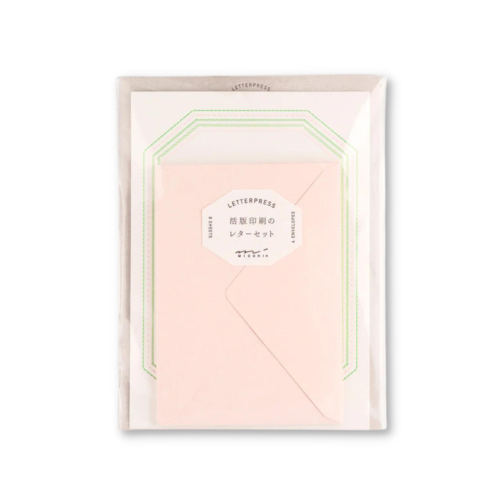 Letterpress Pink Frame Letter Set
