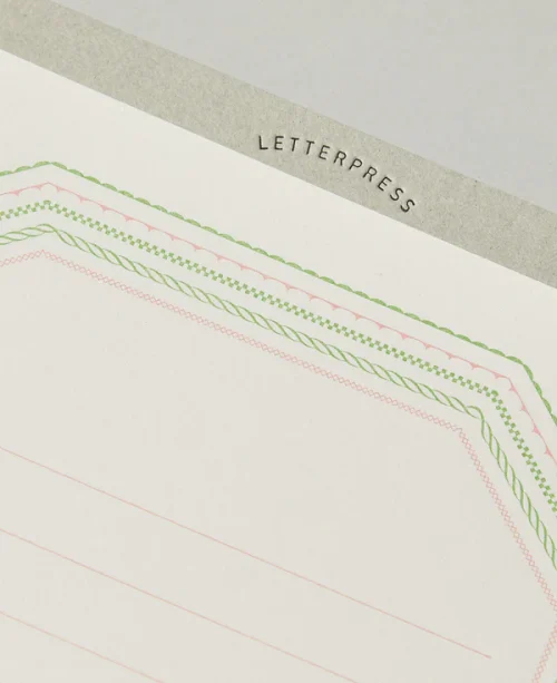 Letterpress Pink Frame Letter Set