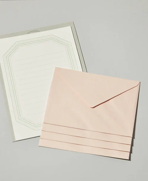 Letterpress Pink Frame Letter Set