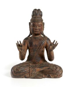 historic wooden carved figure from Japan, part of the Sainsbury Centre collection